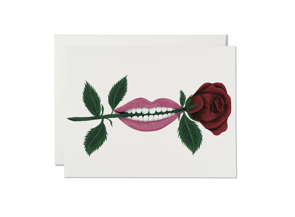 Rose in Mouth Love Card