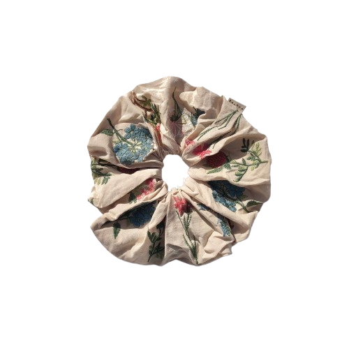 Embroidered Herb Scrunchies
