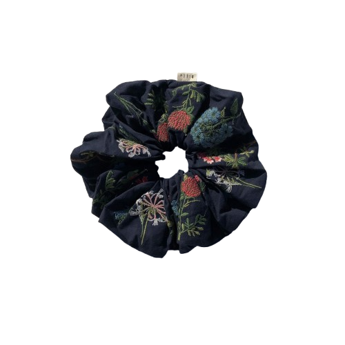 Embroidered Herb Scrunchies